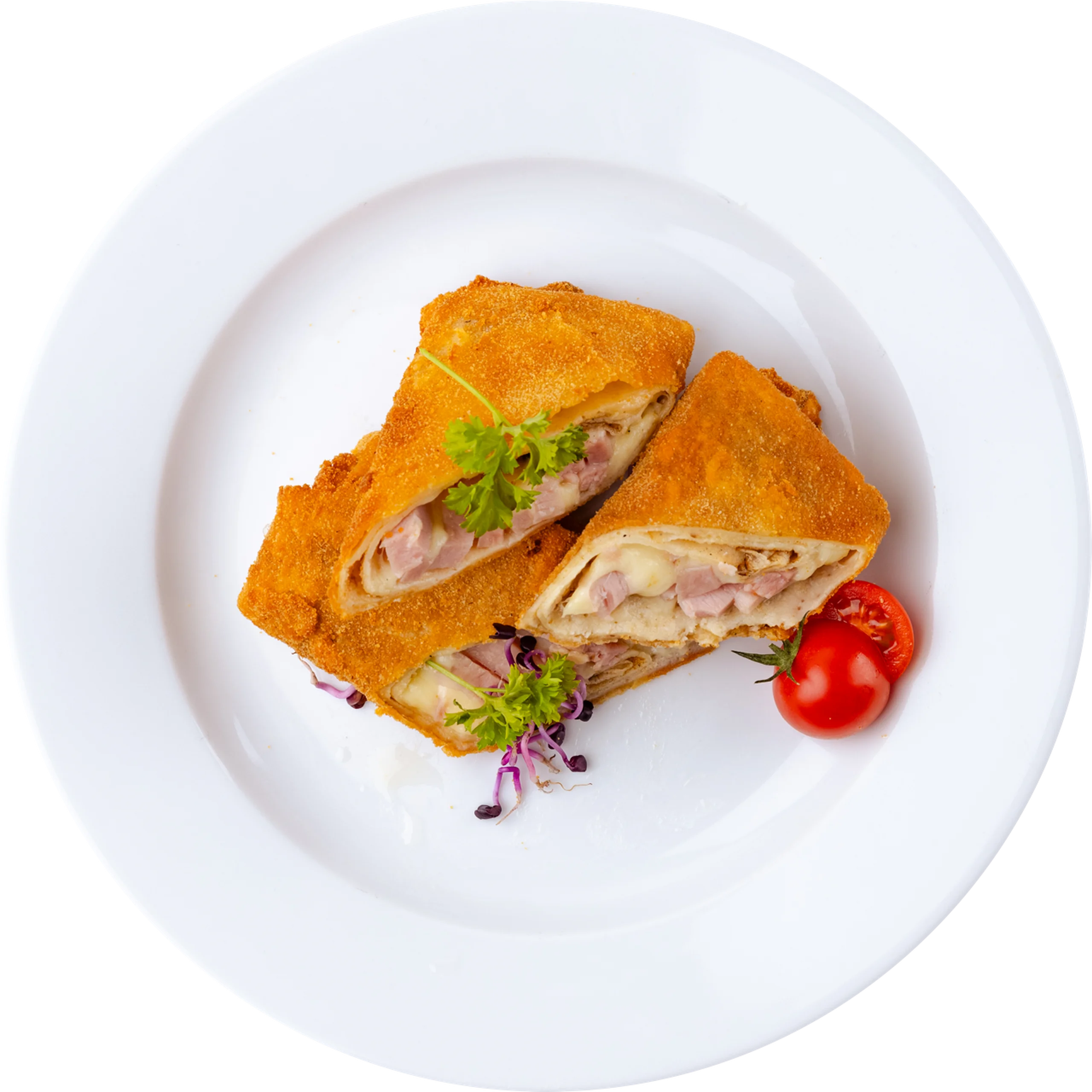 Sonkás - sajtos rántott palacsinta